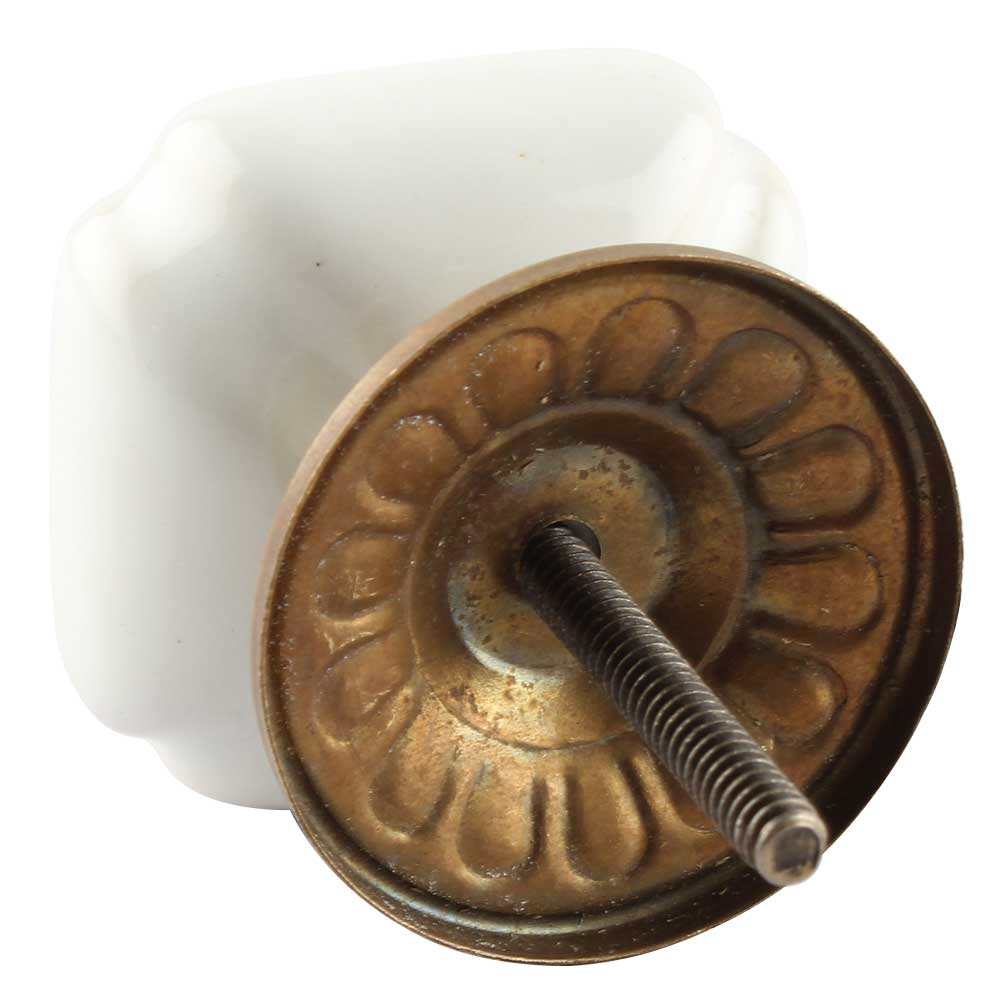 White Square Ceramic Dresser Knob